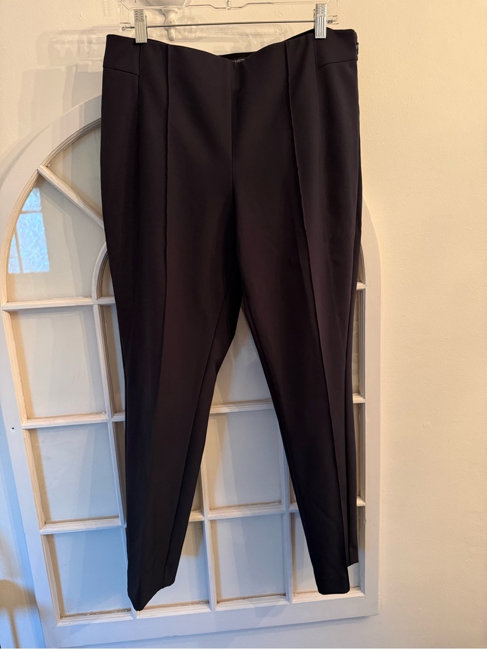 Lafayette 148 New York Gramercy Acclaimed Stretch Seamed Pants Navy Blue Size 12